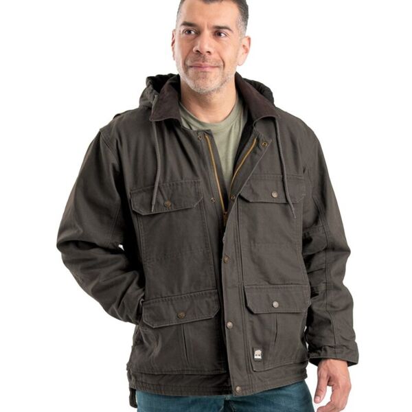 Men's Heartland Washed Duck Zip-Off Hooded Coat Thumbnail